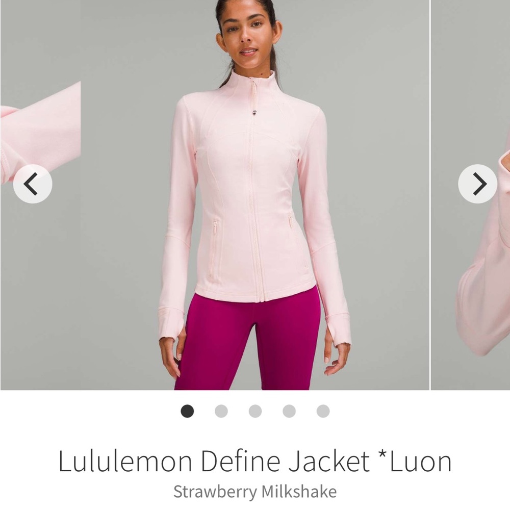 ISO Lululemon Define Jacket in Strawberry Milkshake size 0
